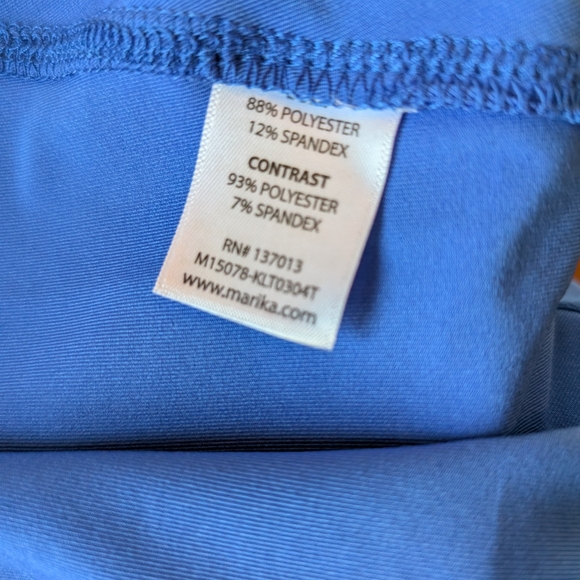 NWT- Marika Blue Sleeveless Athletic Yoga Top Scoop Neck, Large - Picture 7 of 7